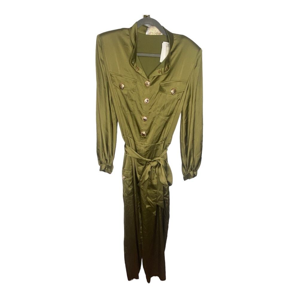 Bronx and Banco Gigi Coffee Jumpsuit Long Sleeve Party Evening Statement L - Picture 4 of 16